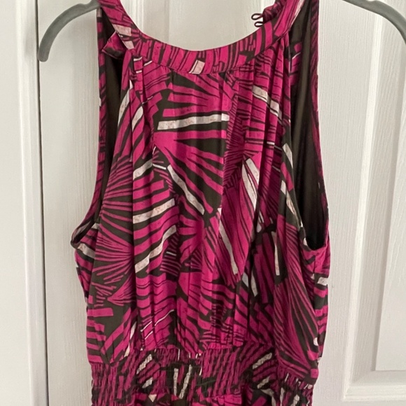 Anthropologie Maeve Kelli Halter Maxi Dress Small Smocked Waistband C2 Abstract - Picture 5 of 6